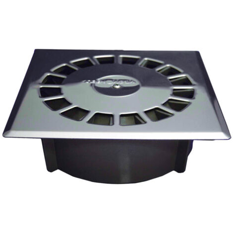 Scarico sifonico verticale standard in acciaio inox PVC, T-88I 15 x 15 cm/165 x 165 x 57 mm/ø75 - 50 mm