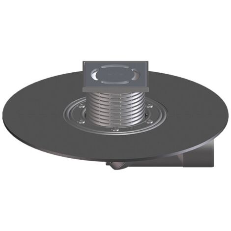 Scarico terrazzi e balconi DN50/75, antiodore antiriflusso antigelo, foglio bitumato saldato, 123x123mm/115x115mm