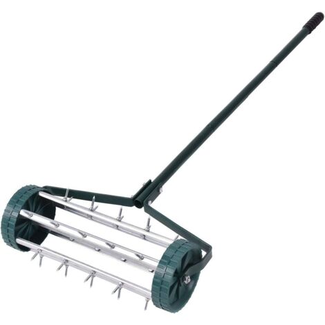 Scarificateur manuel rouleau d'aérateur avec confortable longue poignée 44 x 15 x 126 cm vert