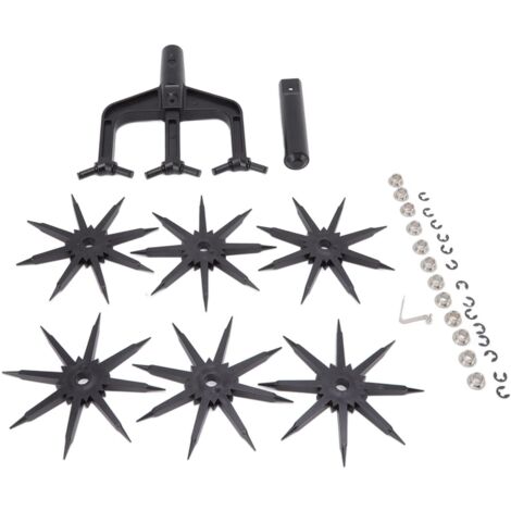 Scarificateur ventilé 2 en 1 Motoculteur Rotatif Scarificateur de Sol de Jardin Motoculteur Manuel Outil de Cultivateur Rotatif Outil de Retournement de Sol