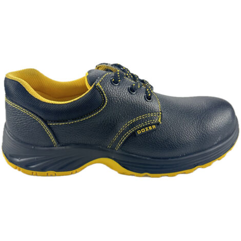 SCARPA ANTINFORTUNISTICA BASSA NERA IN PELLE PIGMENTATA NORMA S1 MODELLO GRIZZLY - n°46  - DOZ