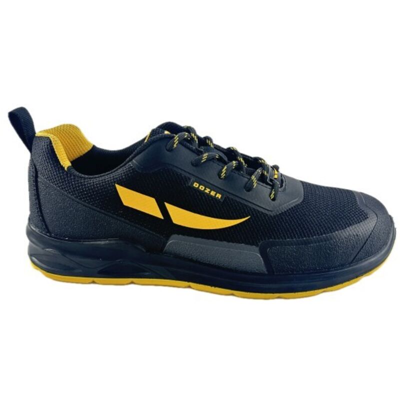 Image of SCARPA ANTINFORTUNISTICA BASSA NERO/GIALLO IN TPU E MAGLIA NORMA S1 MODELLO JAGUAR - n°43 - DOZ