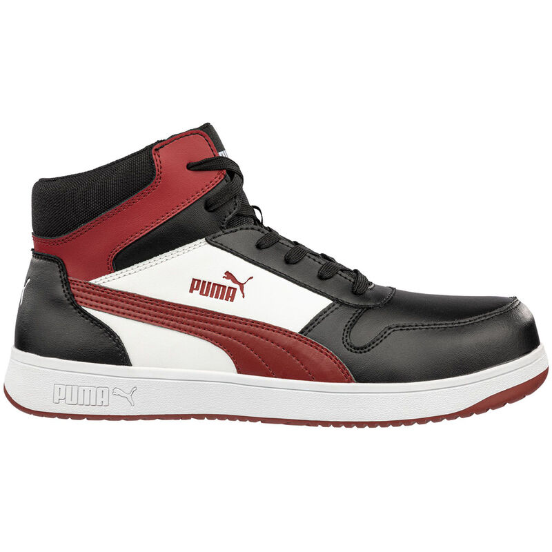 Image of Scarpe alte antinfortunistiche Puma Frontcourt blk/wht/rosso Mid S3L esd fo hro sr - 43