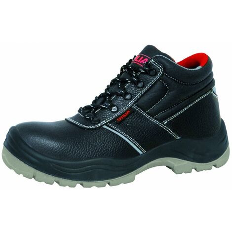 Scarpe Alte in Pelle Stampata da Lavoro Antinfortunistiche Hercules - Nero 45 - Nero