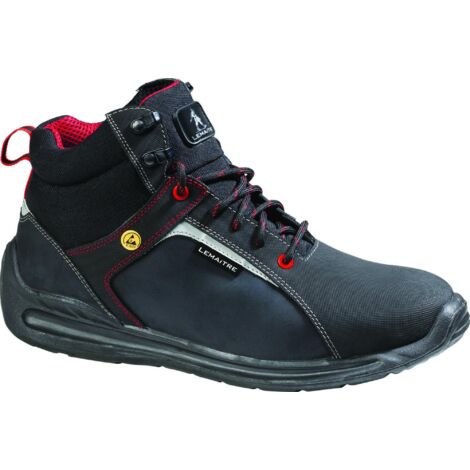 Scarpe antinfortunistiche alte Lemaitre Super X S3 ESD SRC Nero / Rosso 46