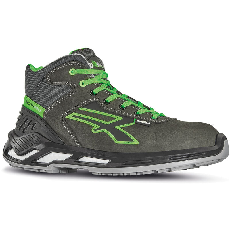 Chaussures de sécurité U-Power montantes Daryl S3 SRC CI ESD - Anthracite/Vert - 42 (EU)