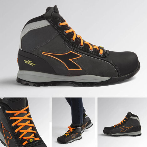 Scarpe antinfortunistiche Geox Diadora GLOVE NET MID PRO S3 ESD - 42 - Antracite/Arancione