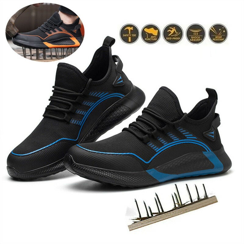Image of Minkurow - Scarpe antinfortunistiche per uomo e donna, scarpe da lavoro leggere con puntale in acciaio, scarpe protettive, antiscivolo estive eu 40