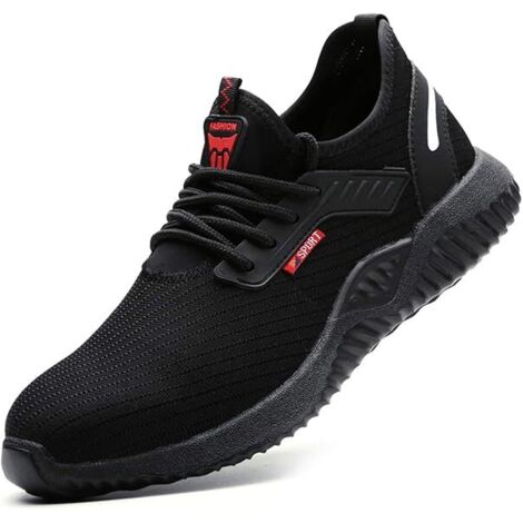Scarpe antinfortunistiche per uomo e donna, scarpe da lavoro leggere e traspiranti con puntale in acciaio, norma S1, per edilizia e industria, basket, 42 (EU)