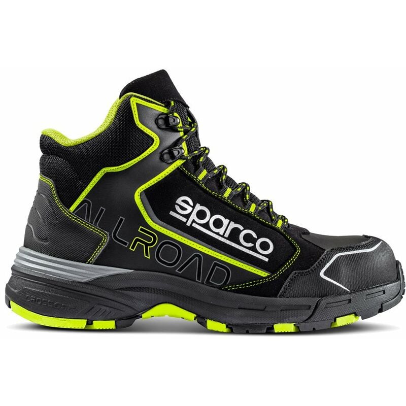Image of Scarpe Allroad Motegi calzatura di sicurezza nero/giallo fluo Tg.41 S3 in microfibra idrorepellente e nylon con suola phylon + gomma Nero/Giallo Fluo
