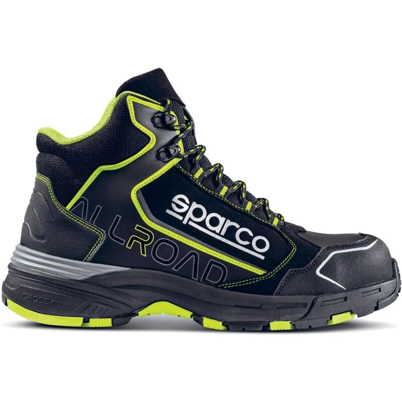 Image of Scarpe Allroad Motegi calzatura di sicurezza nero/giallo fluo Tg.44 S3 in microfibra idrorepellente e nylon con suola phylon + gomma Nero/Giallo Fluo