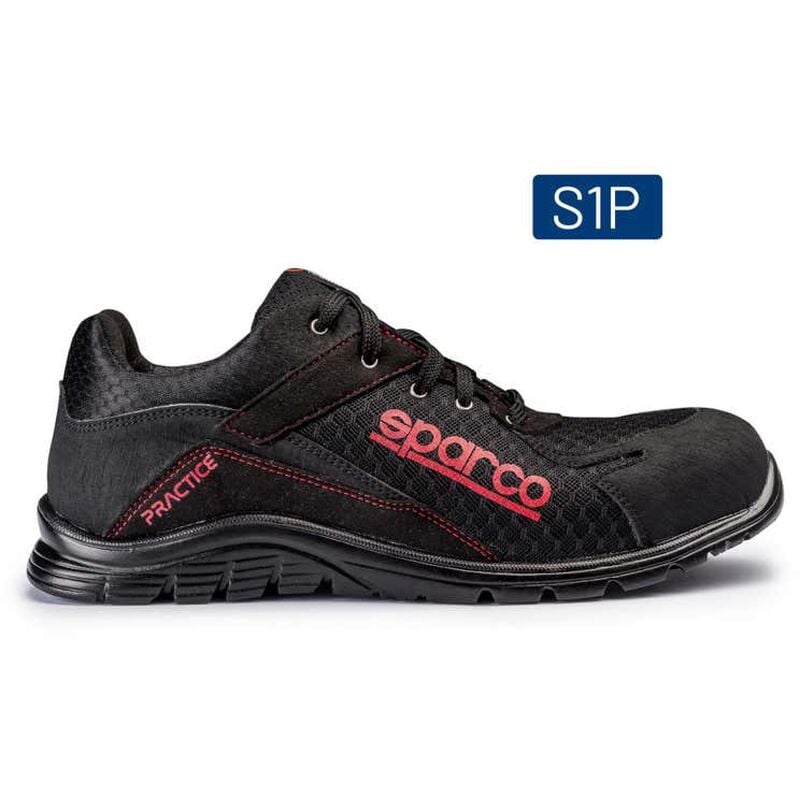 Image of Sparco - scarpa practice Nigel calzatura di sicurezza bassa S1P N.41 ultra-leggera in mesh 3D traspirante e microfibra nero Nero 41