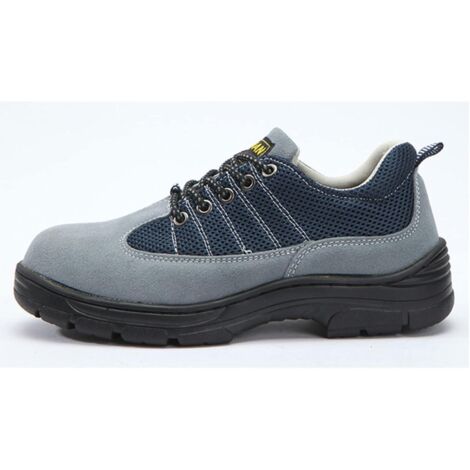 Scarpe da ginnastica di sicurezza per uomo e donna con puntale in acciaio, leggere, traspiranti e antiscivolo (colore: grigio) -43