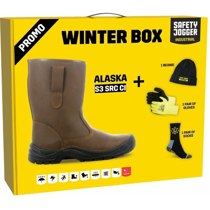 Image of Stivale di sicurezza in pelle Winterbox con fodera calda Safety Jogger Alaska S3 src ci Marrone 39 - Marrone
