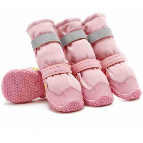 Scarpe per cani rosa, extra lunghe, per cani di taglia media e grande, impermeabili e resistenti, con una larghezza interna di circa 5,5 cm, adatte ad animali di peso pari a circa 22,7 kg (50 libbre).