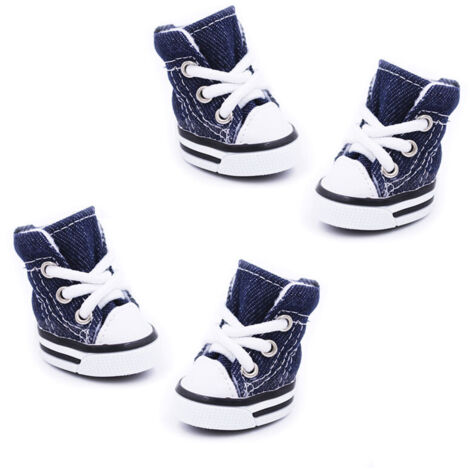Scarpe per cani, scarpe sportive in tela, scarpe calde per quattro stagioni per cani di piccola taglia con suole morbide