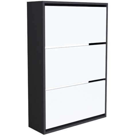 Scarpiera 110 x 74 x 24 cm bianco antracite 030007615