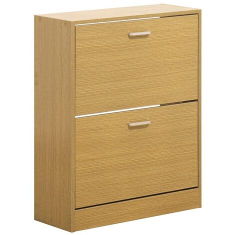 Scarpiera 2 ante 63x80x24 cm in Legno Melaminico Rovere