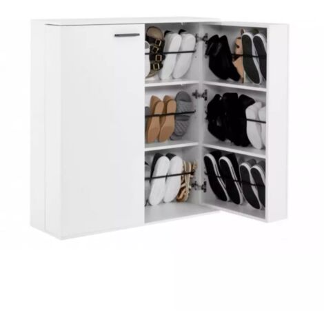 scarpiera 2 ante bellahome con ante salvaspazio bianco 100x33,8x110 cm