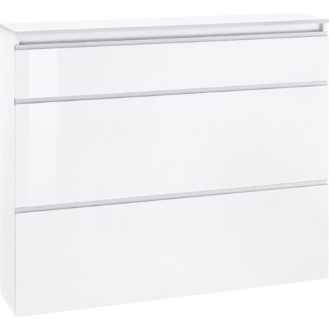 Scarpiera 2 Ante e 1 Antina a Ribalta 120x26,5x108 cm Magic Bianco Lucido