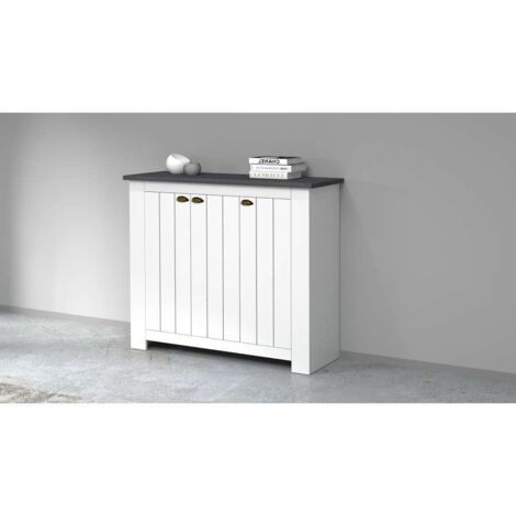 Scarpiera 3 ante 114x41,8x100cm - SERENITY - Colore: Bianco Ante Serigrafate-Report
