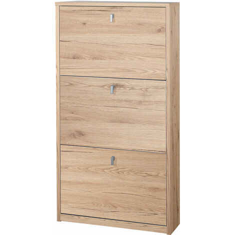 Scarpiera 3 Ante 63x117x18 cm Rovere Naturale