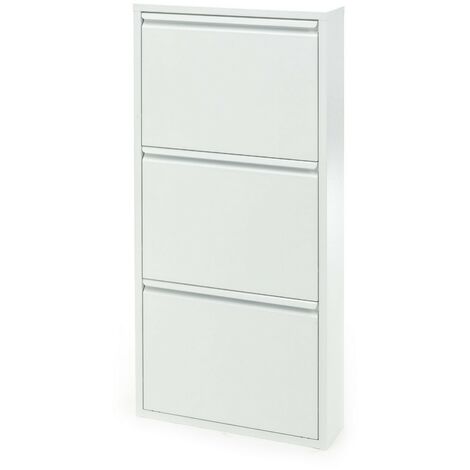 Scarpiera 3 ante in metallo verniciato bianca H.103 x L.50 x P.13,5