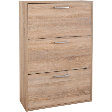 SCARPIERA 3 RIBALTE DOPPIE LINEA 'KAVALA' cm. 25 x 65 x h.120 - rovere artisan  - COMPOSAD
