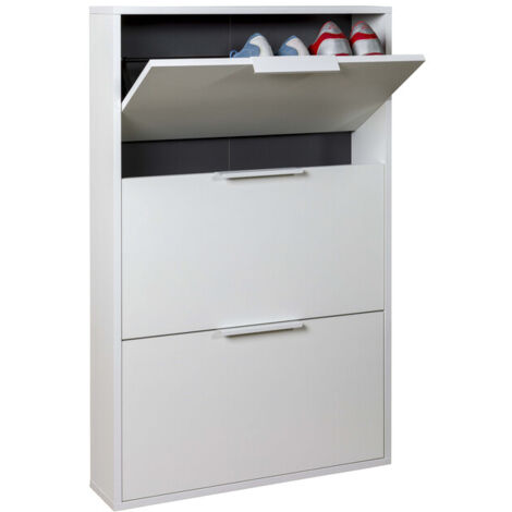 SCARPIERA 3 RIBALTE SLIM CM. 65X15X105 H BIANCO- 1,0 pz