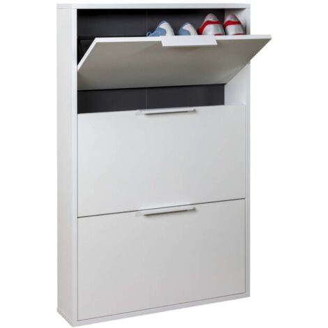 SCARPIERA 3 RIBALTE SLIM CM. 65X15X105 H BIANCO