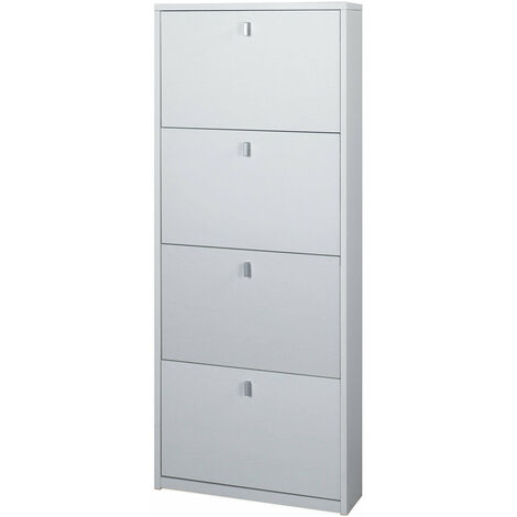 Scarpiera 4 Ante 63x154x18 cm Bianco Fiammato