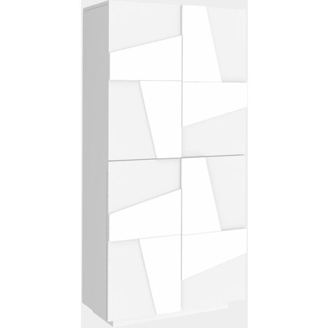 Scarpiera 4 Ante Battenti 81,2x39,2x167,6 cm Ping Bianco Lucido