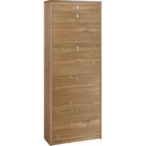 Scarpiera 4 Ante e 1 Cassetto 63L x 29P x h164 – Finitura Legno Noce Stelvio – Sarmog