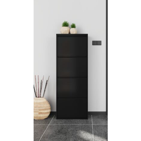 SCARPIERA 4 RIBALTE MOD. CABINET CM 50X15 H. 138 METALLO NERO