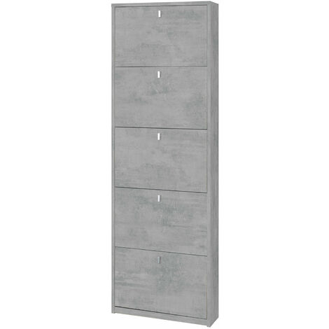 Scarpiera 5 Ante 63x190x18 cm Cemento