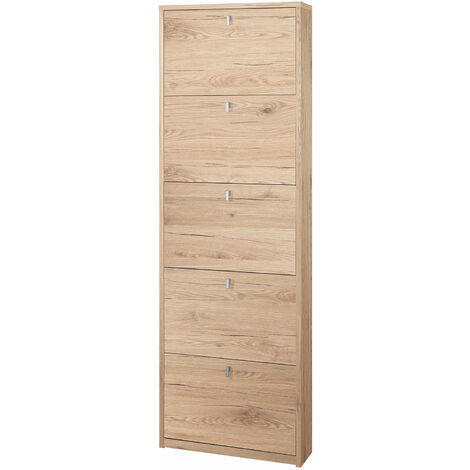 Scarpiera 5 Ante 63x190x18 cm Rovere Naturale