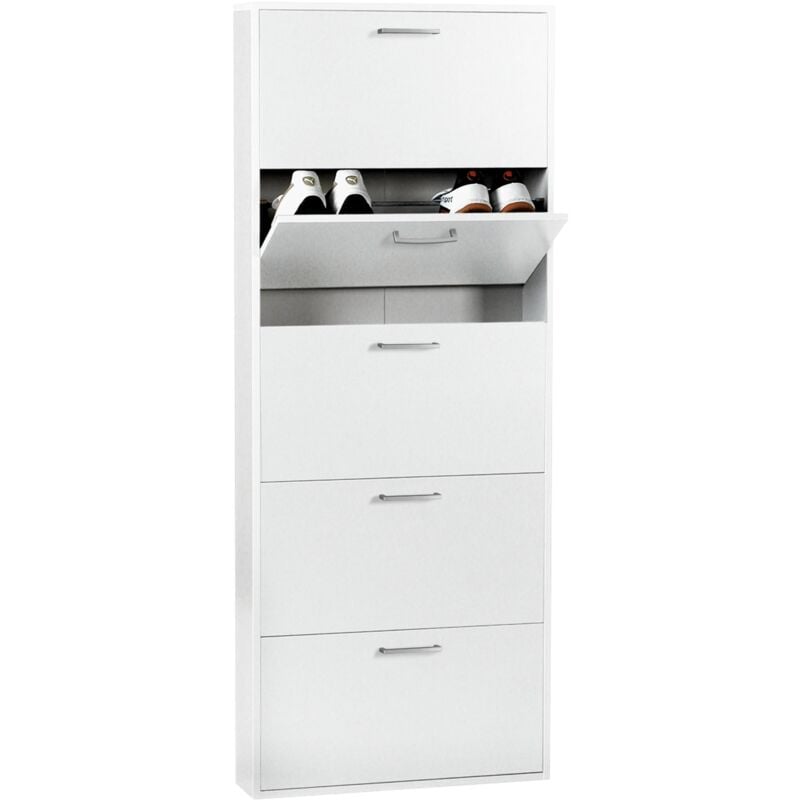 Scarpiera espresso 5 ribalte 65X15XH174CM bianca
