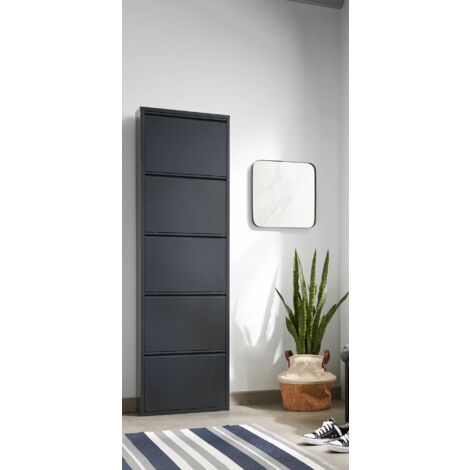 SCARPIERA 5 RIBALTE MOD. CABINET CM 50X15 H. 172 METALLO NERO
