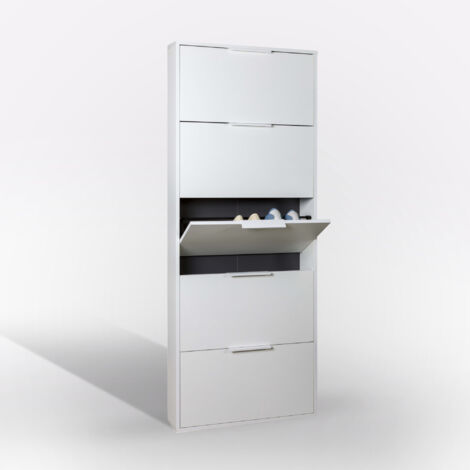 SCARPIERA 5 RIBALTE MOD. ESPRESSO CM 65X15 H.173,5 BIANCO OPACO