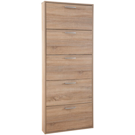 Scarpiera 5 ribalte singole 15 x 65 x h.173,5 - bianco