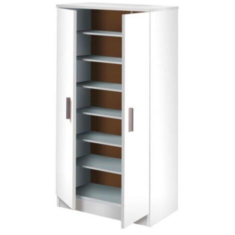 LOUNGITUDE Scarpiera 55x36x108 cm bianco opaco con 2 ante - Russia