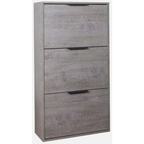 Scarpiera 65x105x25 cm Grigia con 3 Ante a Ribalta