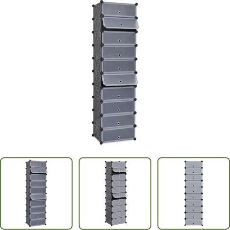 Scarpiera a 10 scomparti -  Scarpiera Modulare a 10 Scomparti Nera