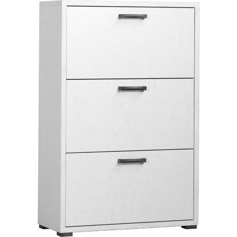 Scarpiera a 3 ante da interno con cassetti a triplo scomparto Dalila - White
