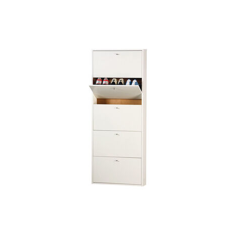 SCARPIERA A 5 RIBALTE BIANCA CM. 65X15X164H