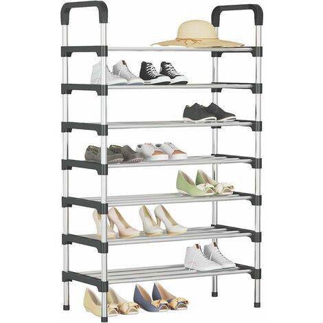 Scarpiera a 7 ripiani Organizer per riporre le scarpe Nero, 56 30 127 cm