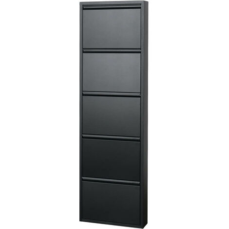Scarpiera acciaio 5 ante nero 168x50x14 cm sarmog - sarmog