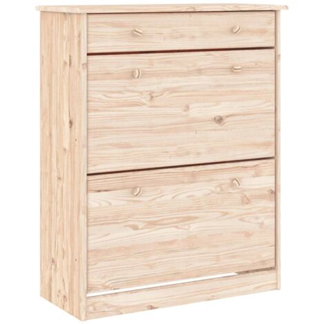Scarpiera ALTA 77x35x96 cm in Legno Massello di Pino vidaXL