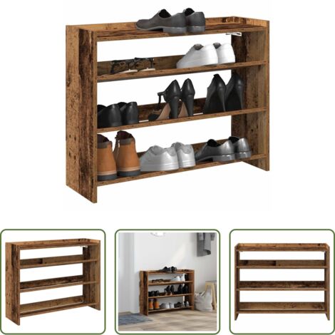 Scarpiera antica -  Scarpiera Legno Antico 80x25x62 cm in Legno Multistrato