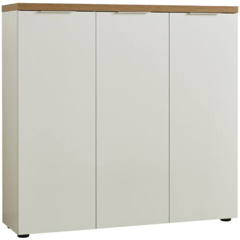 Scarpiera Aspidistra, Mobile Portascarpe 10 Ripiani, 30 Paia Made in Italy, 34x122x115h cm Bianco Lucido